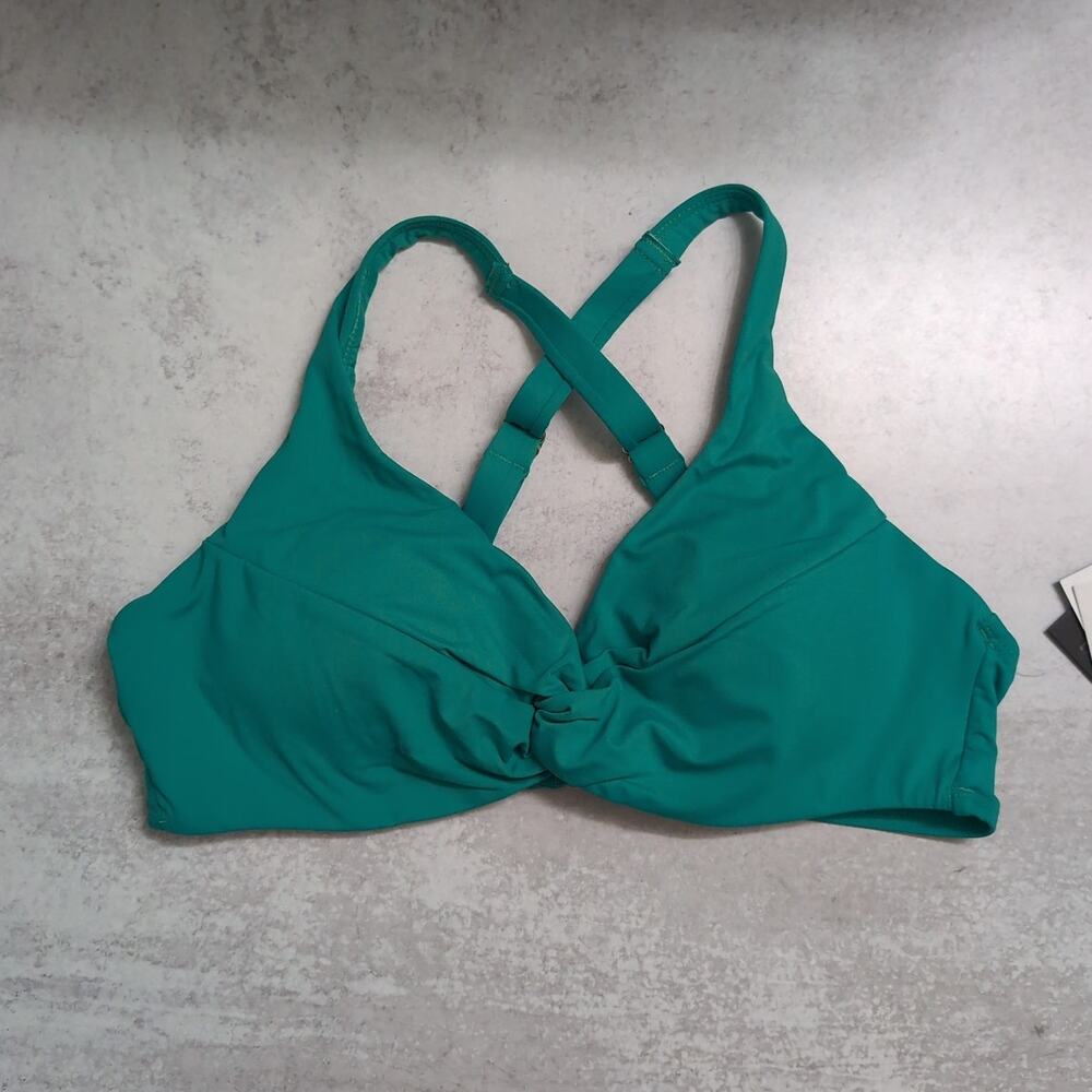 La Blanca Emerald Green Island Goddess Underwire Twist Front Bra Top Size 4 New